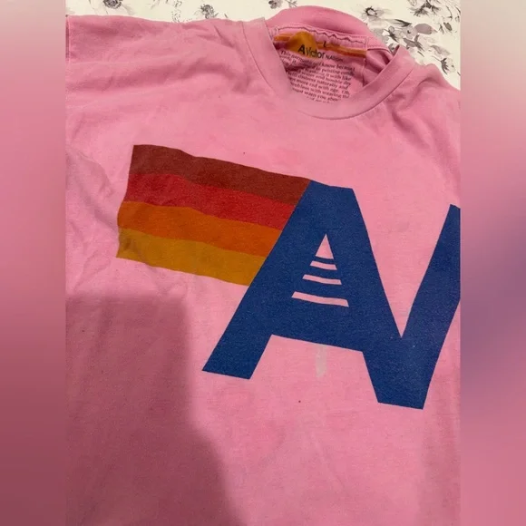 Aviator nation size large tshirt DAMAGED (that’s why selling for so cheap) - Picture 2 of 3